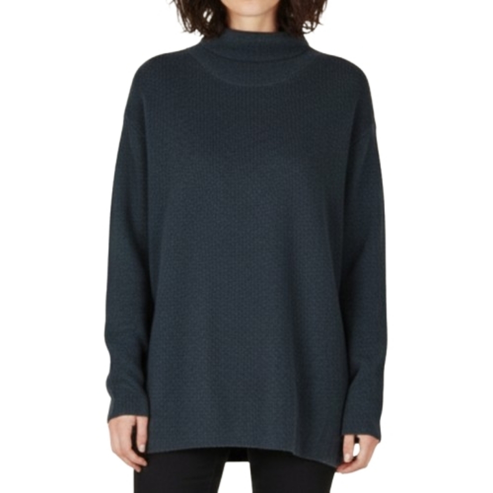 EILEEN FISHER Merino Wool Turtleneck Tunic Sweater